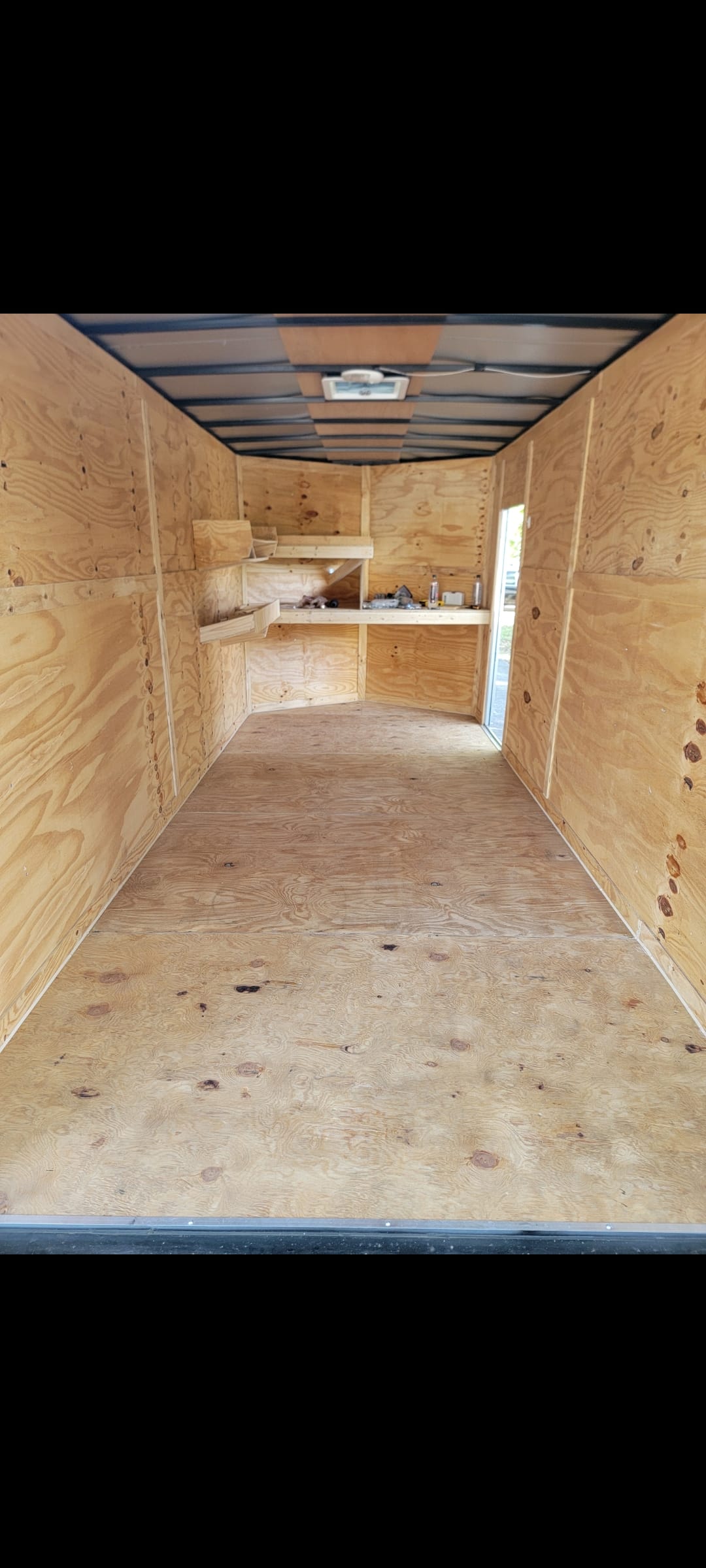 Trailer floor before protective coating installation.